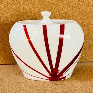 Mikasa Pure Red Porcelain Sugar Bowl With Lid Portugal